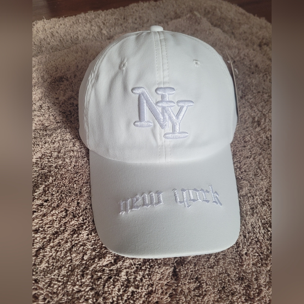 White NY Embroidered Cap. NWT.  Unisex